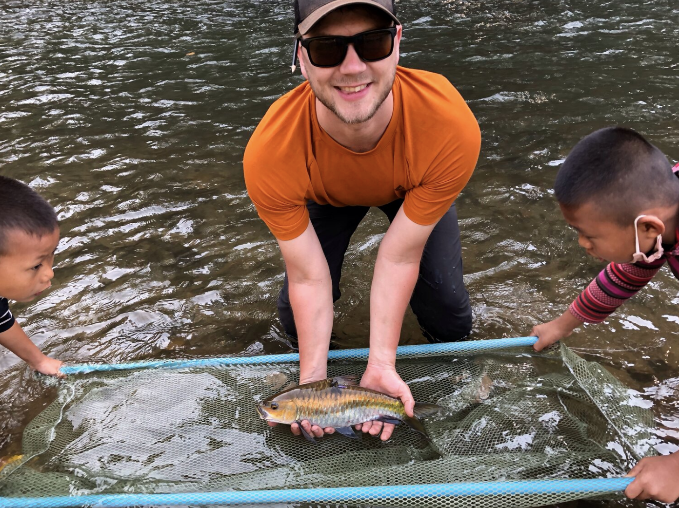 Aaron Koning conducting field work