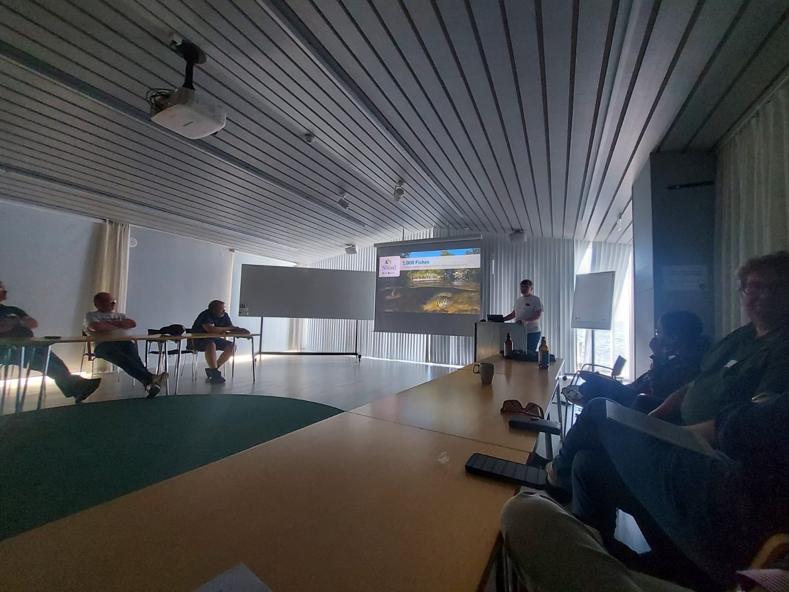 Presenting in front of Poecilia Scandinavia, Fiskebäckskil, Sweden